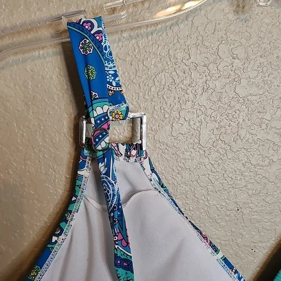 SPANX Multicolor Paisley Slimming Tummy Control Swimwear XL blue - Picture 7 of 7